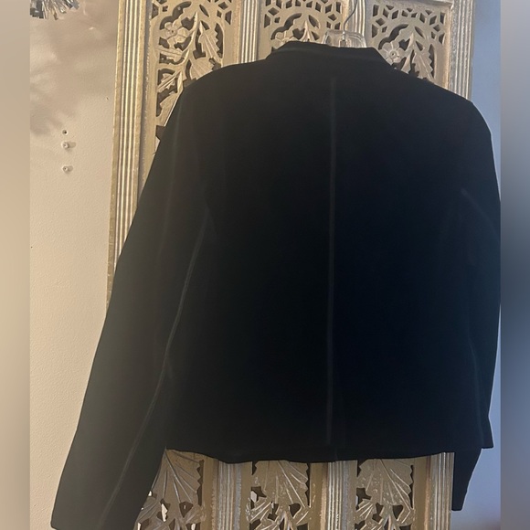 GAP black velvet blazer jacket velveteen long sleeves sleeve buttons Size 6 - Picture 9 of 9